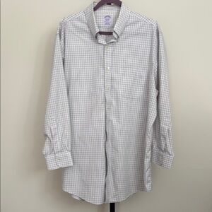 Brooks Brothers Men's White Checkered Shirt